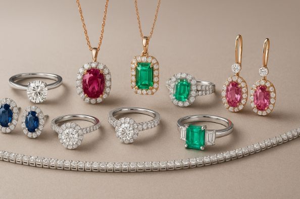 Розовые бриллианты и изумруды Розовые бриллианты и изумруды